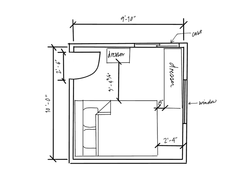 floor plan for small bedroom