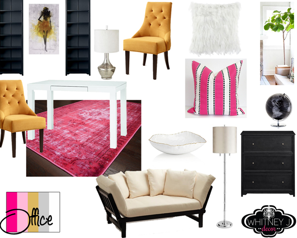 pink glam home office