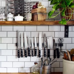 wall shelves in the kitchen