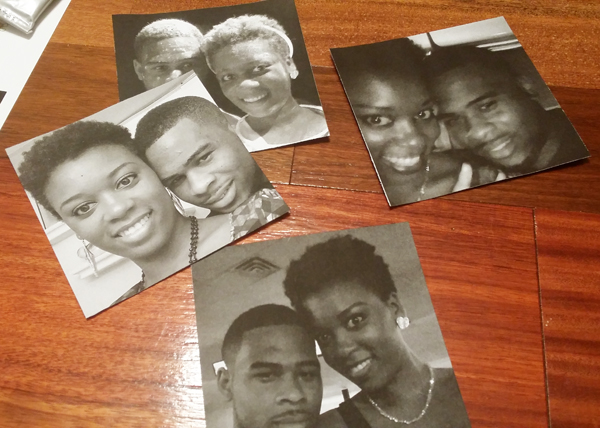 closeup of the photos used for the DIY photo coasters