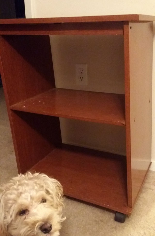 microwave cart from thrifting trip