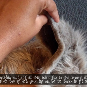 diy bench with gray fur