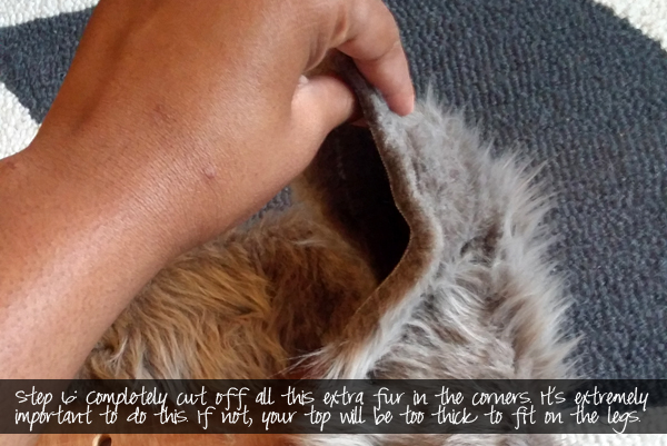 diy bench with gray fur