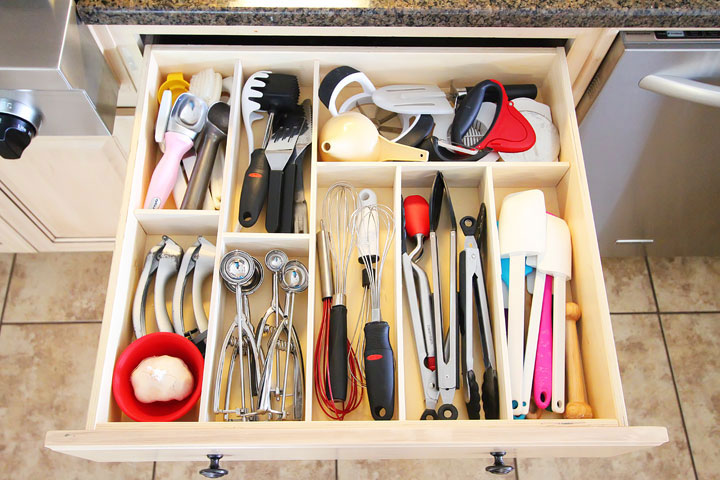 organized utensil drawer