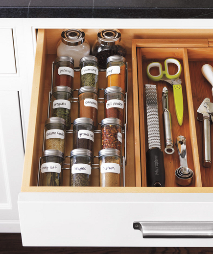 organized spice drawer real simple
