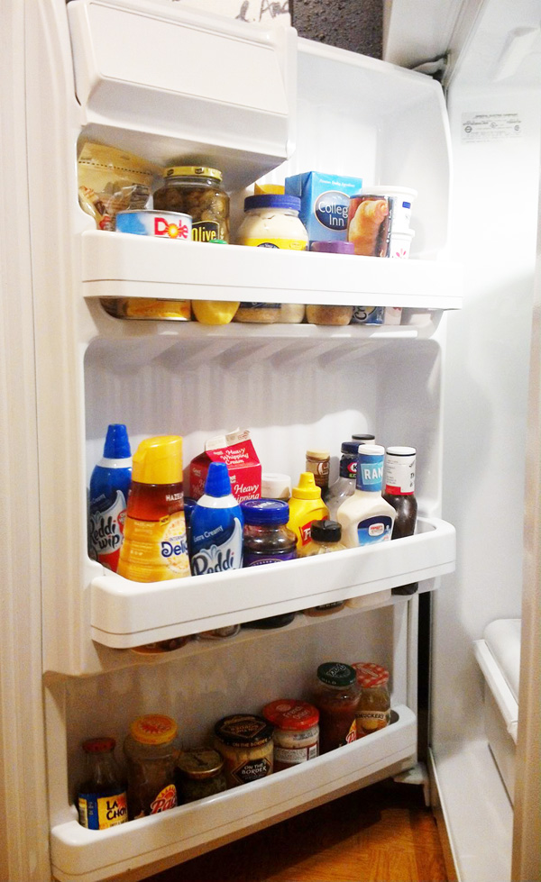 organized refrigerator door
