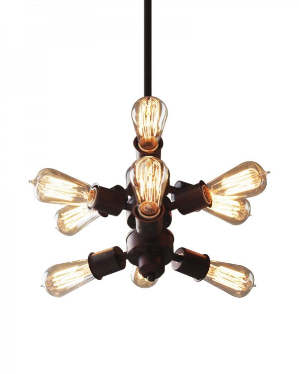 9 lights industrial pendant lights