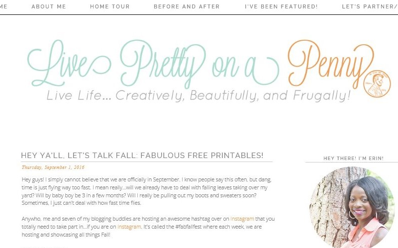 Erin, of Live Pretty on a Penny - free printables