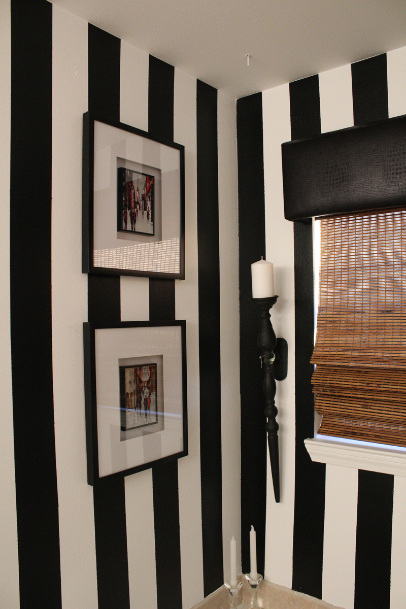 eclectic, black and white master bathroom - after
