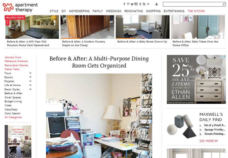 home office featured on apartment therapy