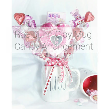 clay mug candy arrangement