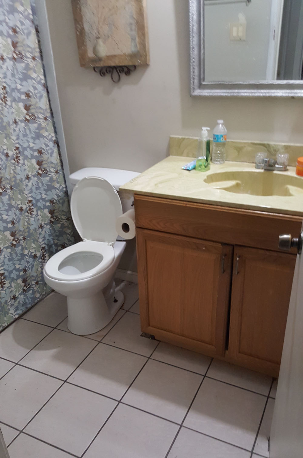 eclectic guest bathroom