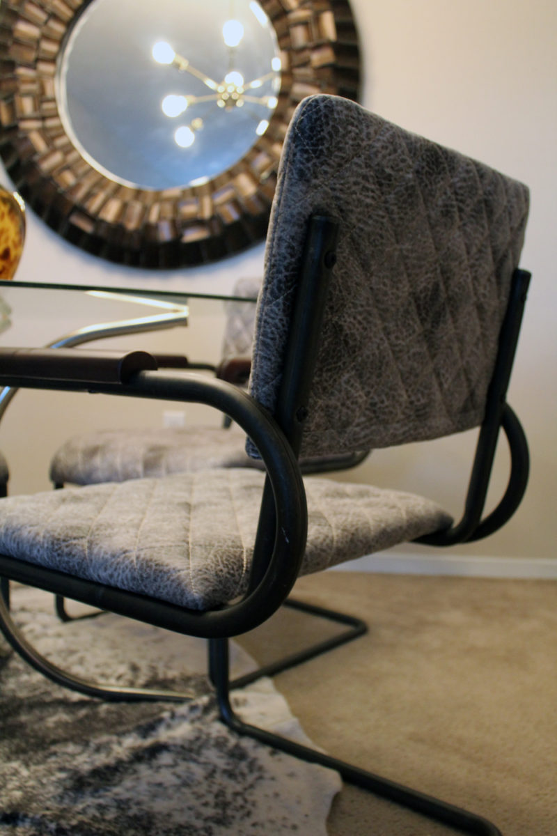 eclectic dining room | zuomod father dining chairs | zuomod pilsner ceiling light