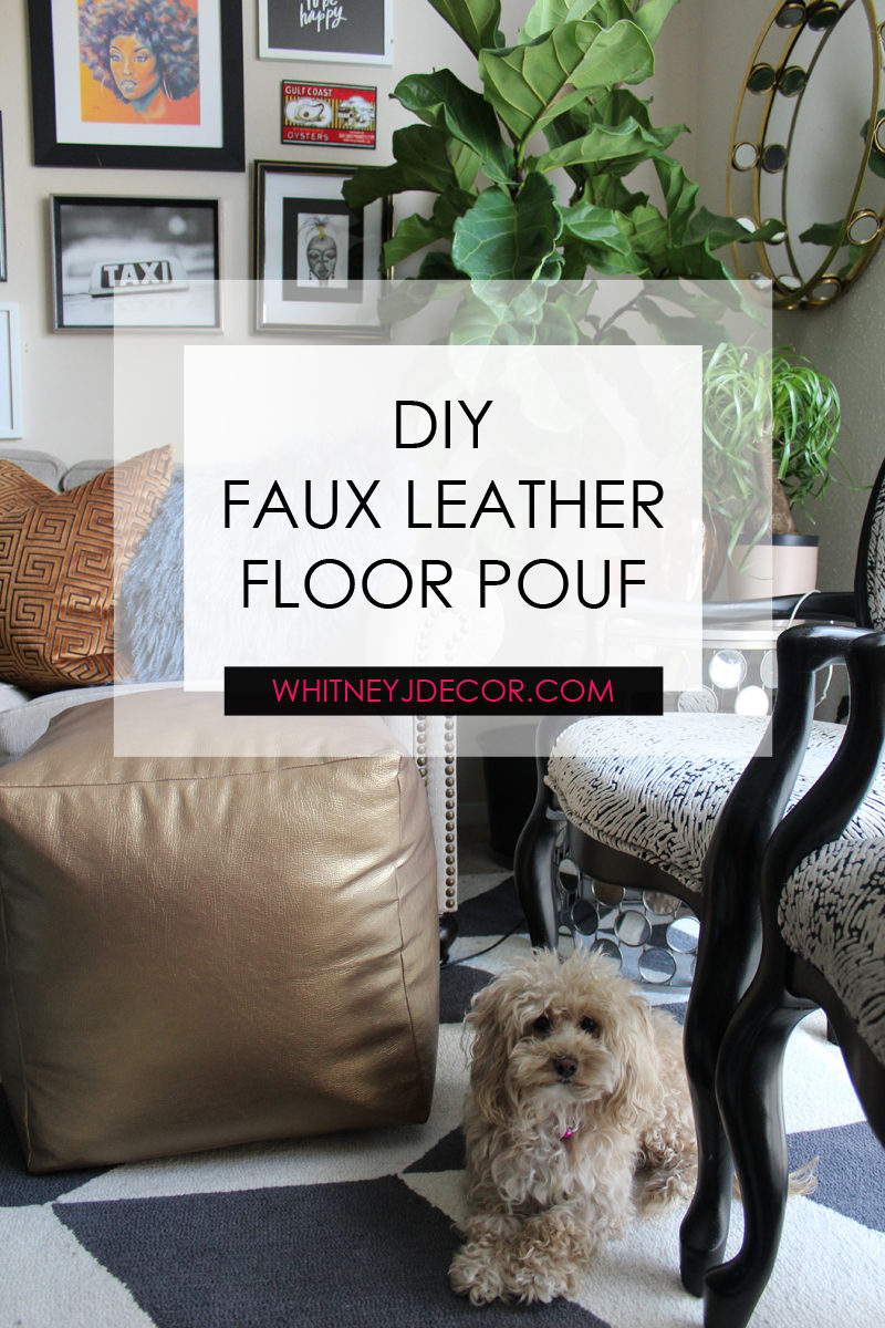 faux leather diy floor pouf supplies | faux leather floor pouf | floor pouf | eclectic home decor