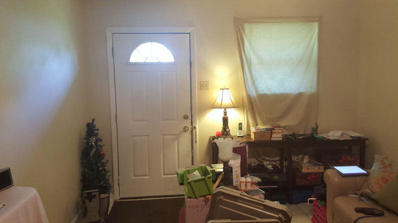 neutral living room before photo