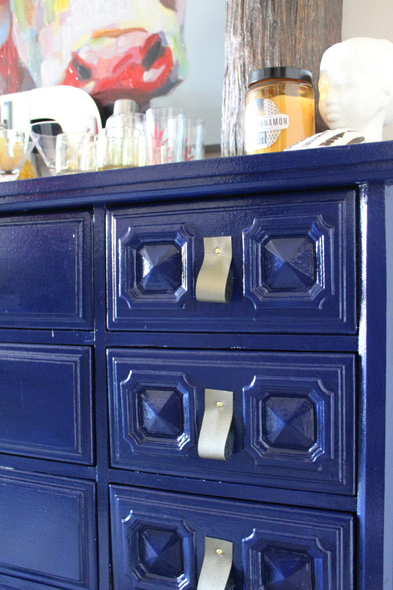 diy faux leather dresser handles