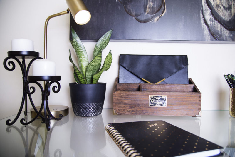 neutral living room | zebra art | home office | home office in living room | desk in living room | britt smith photography