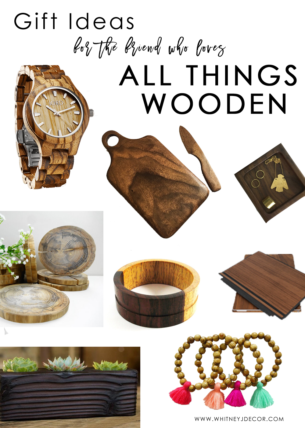 gift ideas for the friend who loves all things wooden | wooden gifts | wooden home decor | wood home decor | wooden fashion | wood fashion gifts