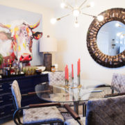 Britt Smith Photography Interior decor photoshoot with New Orleans decorator Whitney J Decor | eclectic dining room decor | bar cart