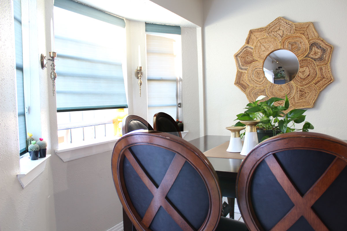 roller shades in a kitchen with blinds.com | custom window treatments | custom roller shades