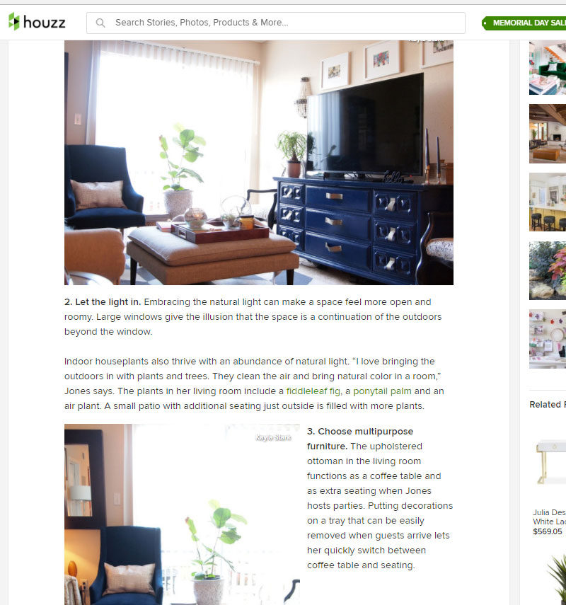 houzz small apartment feature | whitneyjdecor