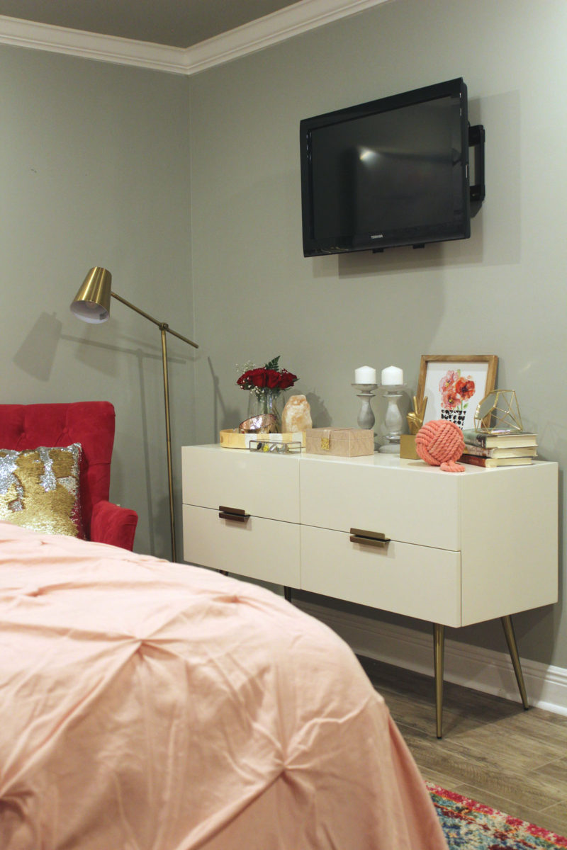 pink and gray bedroom | pink bedroom | pink master bedroom | nola decorator | new orleans interior design | new orleans decorator | nola interior designer | nola homes | new orleans homes | west elm hayworth dresser