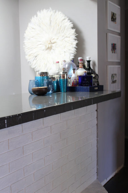 new orleans interior design | new orleans decor | new orleans homes | nola homes | nola decorator | new orleans decorator | bar ideas | built in bar ideas | bar top ideas | envirotex lite bar | painting tile backsplash | painting tile countertops | painting countertops | how to paint countertops | how to paint tile countertops | bar top makeover