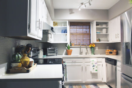 caesarstone london grey countertops | caesarstone countertops | gray and white kitchen reveal whitney j decor | caesarstone countertops | gray and white kitchen | small gray kitchen | small galley kitchen | small white kitchen | small space kitchens | tiny kitchen decor | gray and white kitchen decor | white kitchen decor | new orleans interior design | new orleans decor | new orleans homes | nola homes | nola decorator | new orleans decorator