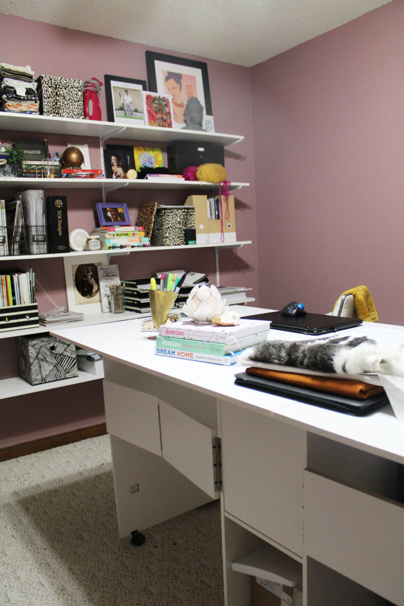 A beautiful pink wall color for the home office + updates | whitney J Decor | pink paint | pink walls | pink home office | pink office | nola decorator | new orleans interior design | new orleans decorator | nola interior designer | nola homes | new orleans homes |