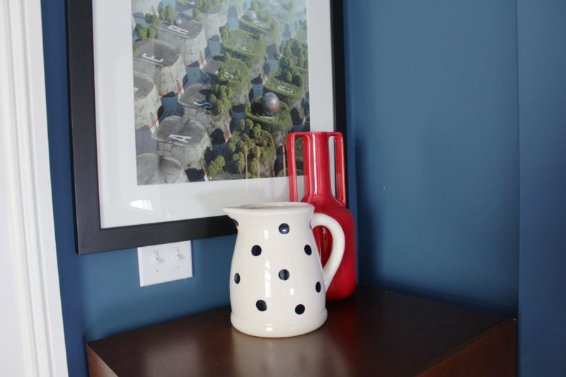 blue transitional dining room