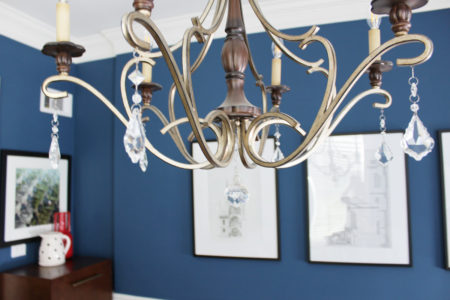 blue transitional dining room