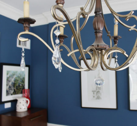blue transitional dining room