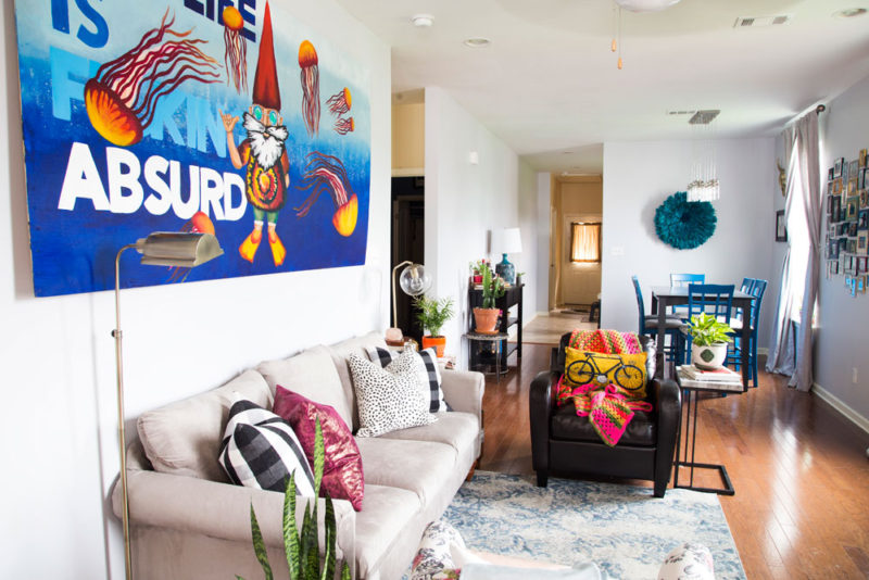 colorful, boho living room | whitney j decor | new orleans interior designer | new orleans decorator | new orleans homes