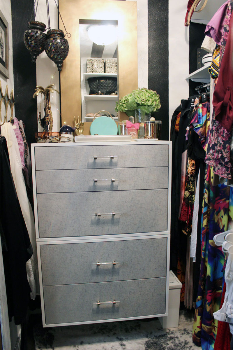 black and white closet decor | black and white decor | master closet inspiration | master closet ideas | walk in closet ideas | glam walk in closet | eclectic walk in closet | new orleans interior design | new orleans decorator | nola interior design | nola decorator | whitney j decor