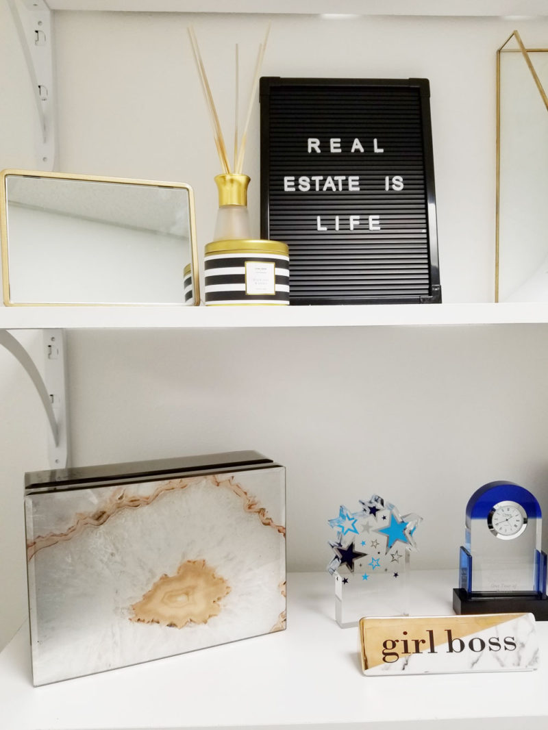 tiny black, white, and gold office transformation | glam office under 50 sqft | tiny office design | small office design | small home office | tiny home office | blue home office | real estate decor | whitney j decor | new orleans decor | new orleans interior designer | black interior designer | nola homes | nola interior designer | new orleans decorator | new orleans interior designer