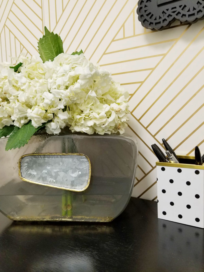 tiny black, white, and gold office transformation | glam office under 50 sqft | tiny office design | small office design | small home office | tiny home office | blue home office | real estate decor | whitney j decor | new orleans decor | new orleans interior designer | black interior designer | nola homes | nola interior designer | new orleans decorator | new orleans interior designer