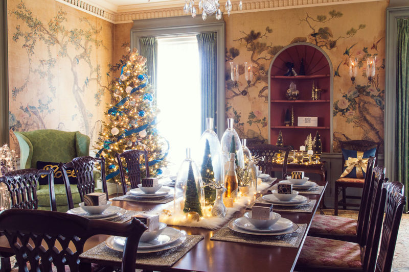 blue and green christmas decor | holiday decor | whitney j decor