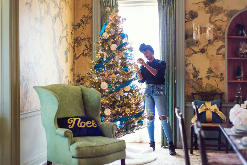 blue and green christmas decor | holiday decor | whitney j decor