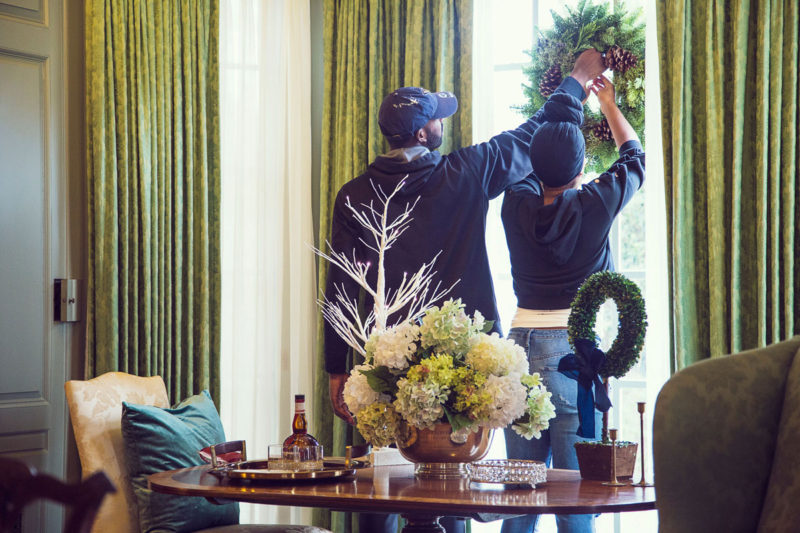 blue and green christmas decor | holiday decor | whitney j decor