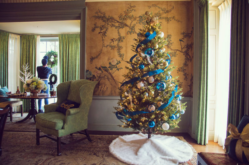 blue and green christmas decor | holiday decor | whitney j decor