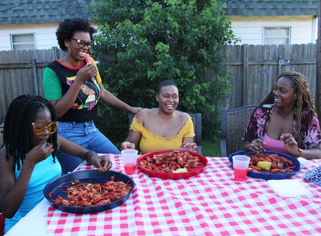 fun colorful patio seating area