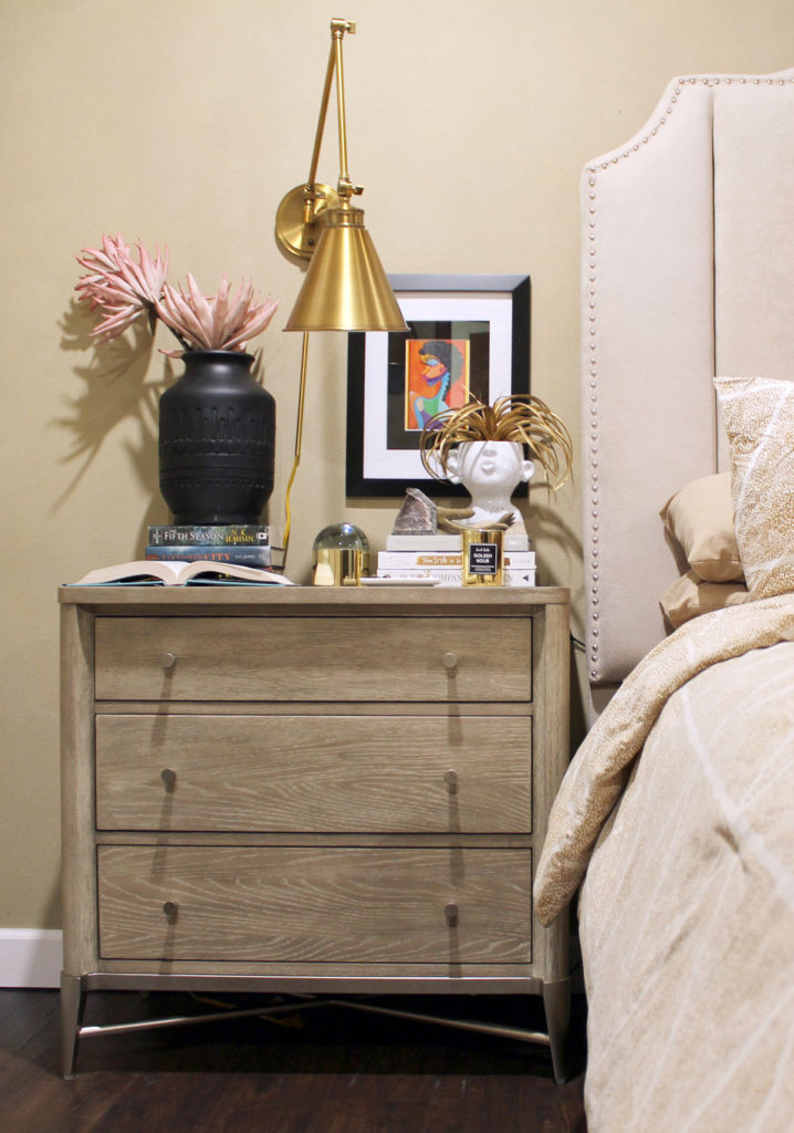 how to style a nightstand, organizing a bedroom